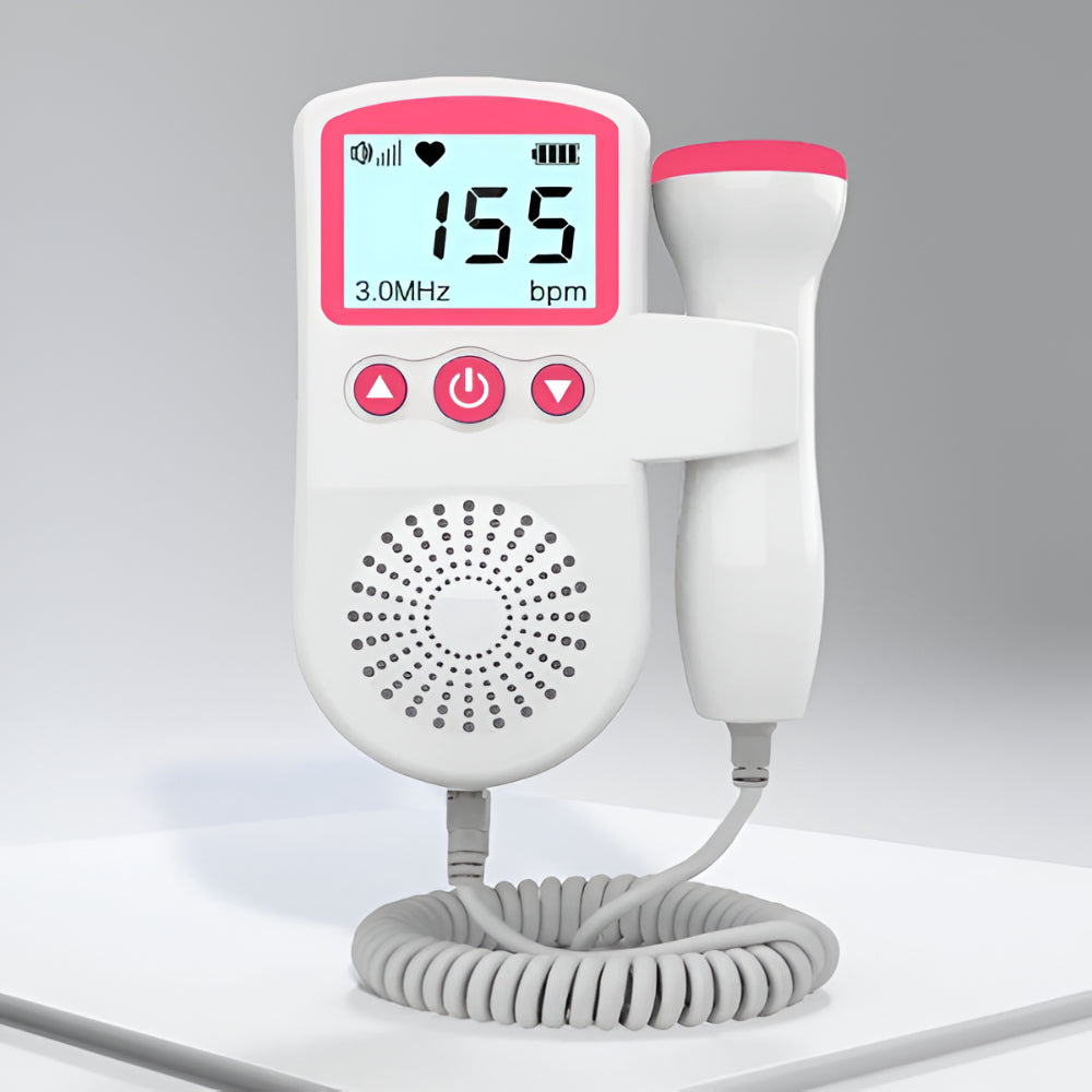 Fosterdoppler — 3 MHz-prob, LCD-skärm och högtalare