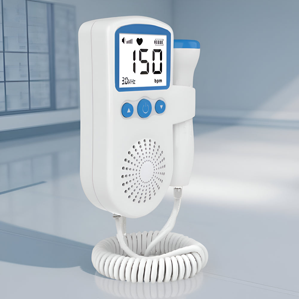 Fosterdoppler — 3 MHz-prob, LCD-skärm och högtalare