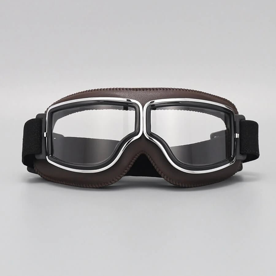 Retro-motorbril, uv-bescherming, zwart kaki