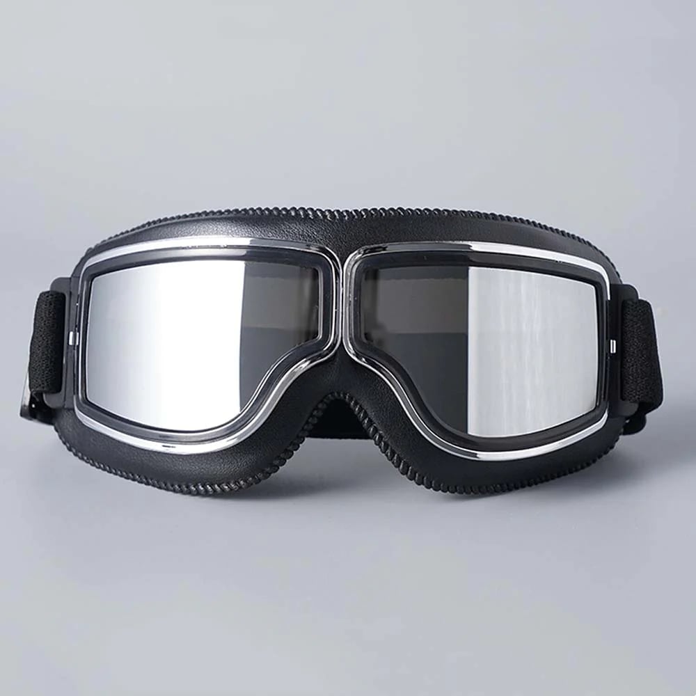 Retro-motorbril, uv-bescherming, zwart kaki