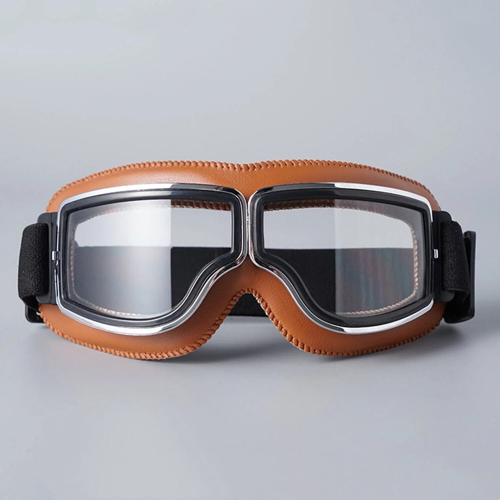 Retro-motorbril, uv-bescherming, zwart kaki