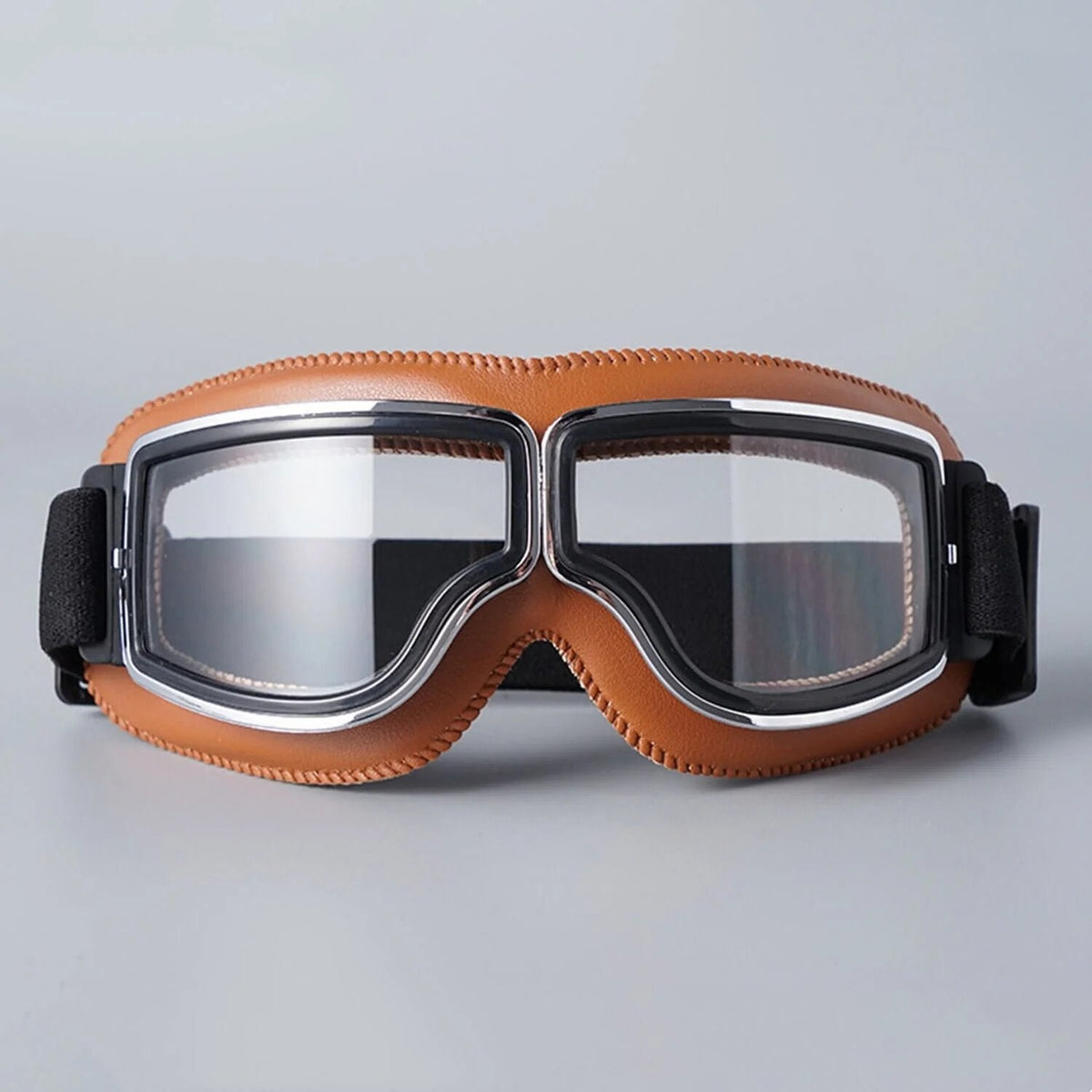 Retro-motorbril, uv-bescherming, zwart kaki