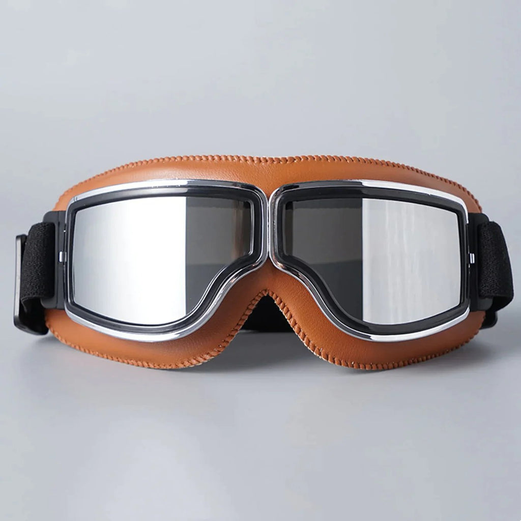 Retro-motorbril, uv-bescherming, zwart kaki