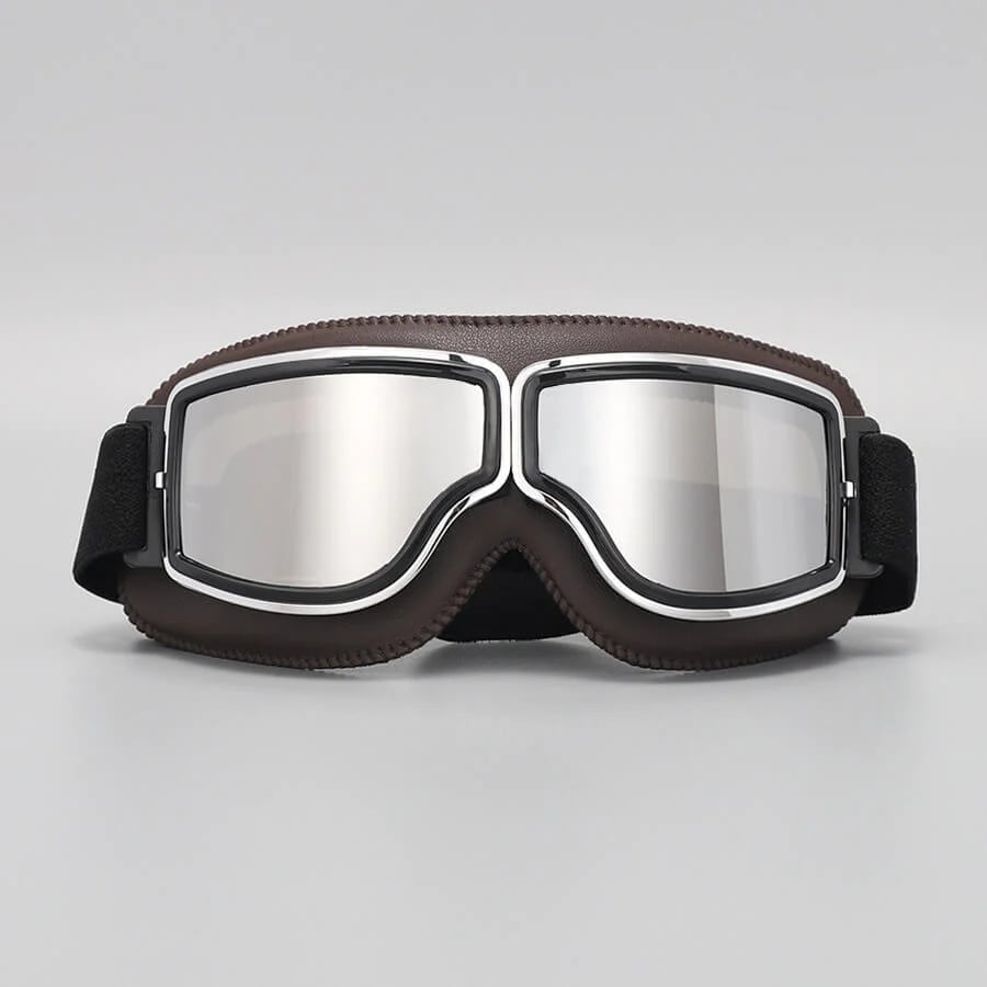 Retro-motorbril, uv-bescherming, zwart kaki