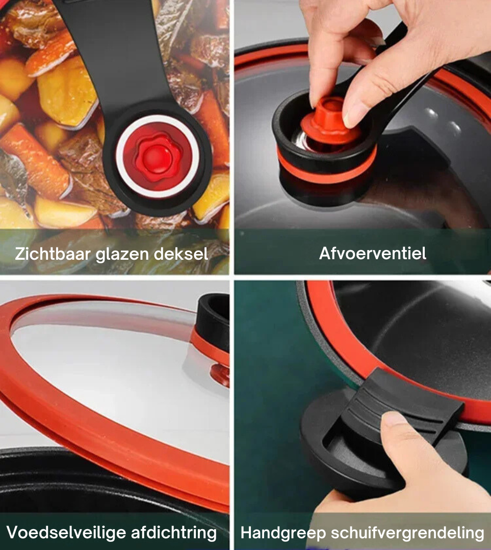 3.5L trykkoger — non-stick, langsom tilberedning og trykkogning