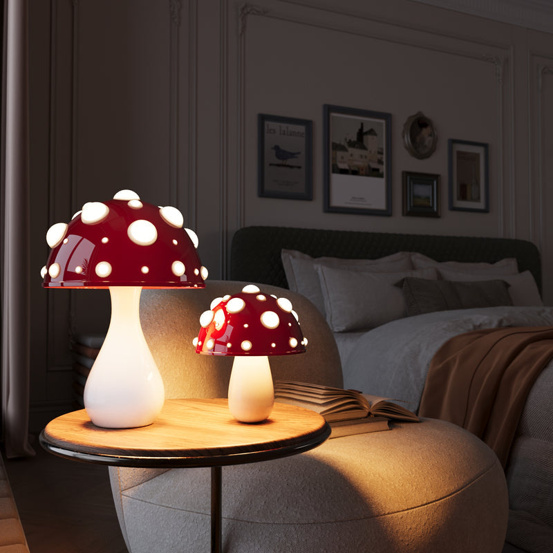 Mushroom Shaped LED Table Lamp — Wireless & Wired Power Options