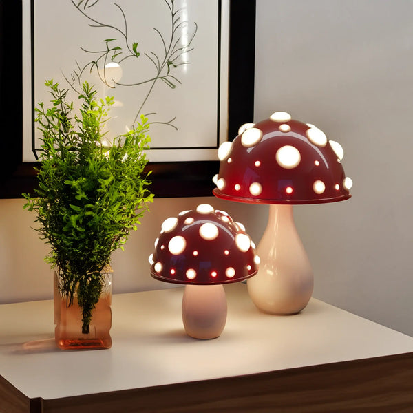 Mushroom Shaped LED Table Lamp — Wireless & Wired Power Options