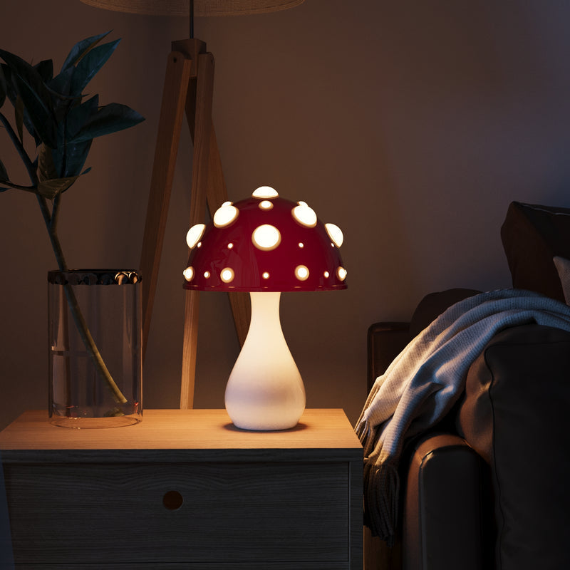 Mushroom Shaped LED Table Lamp — Wireless & Wired Power Options