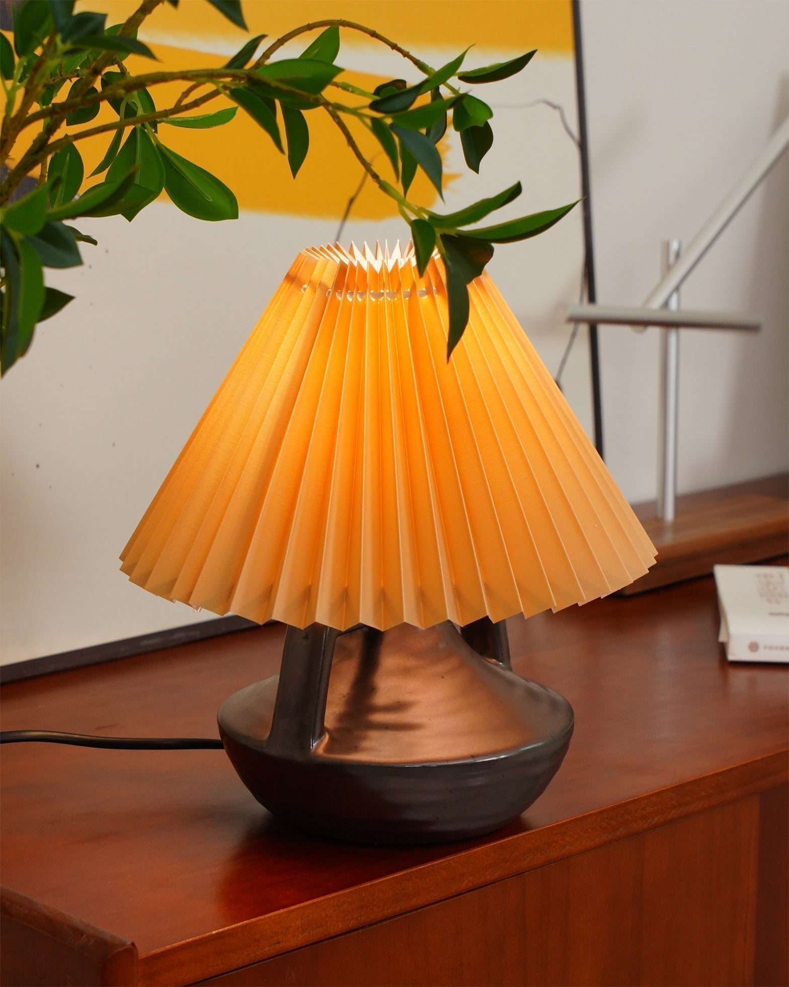 LumaNora Table Lamp — Pleated Shade, Warm Glow