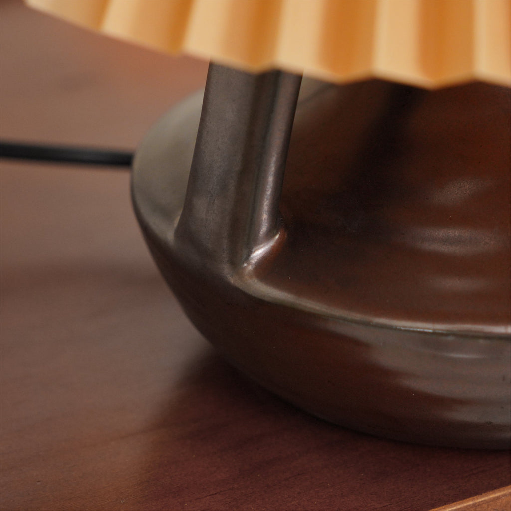 LumaNora Table Lamp — Pleated Shade, Warm Glow