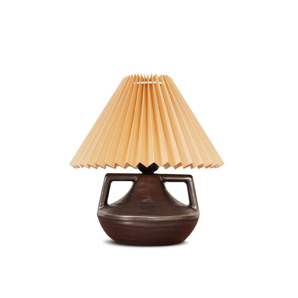 LumaNora Table Lamp — Pleated Shade, Warm Glow