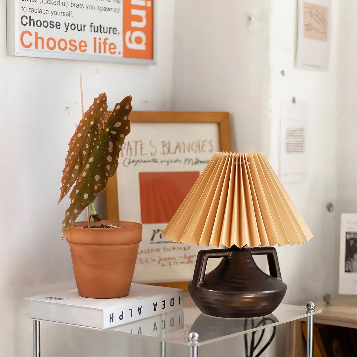 LumaNora Table Lamp — Pleated Shade, Warm Glow