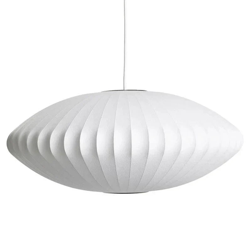 Silk Ceiling Pendant Light — Minimalist Fabric Shade