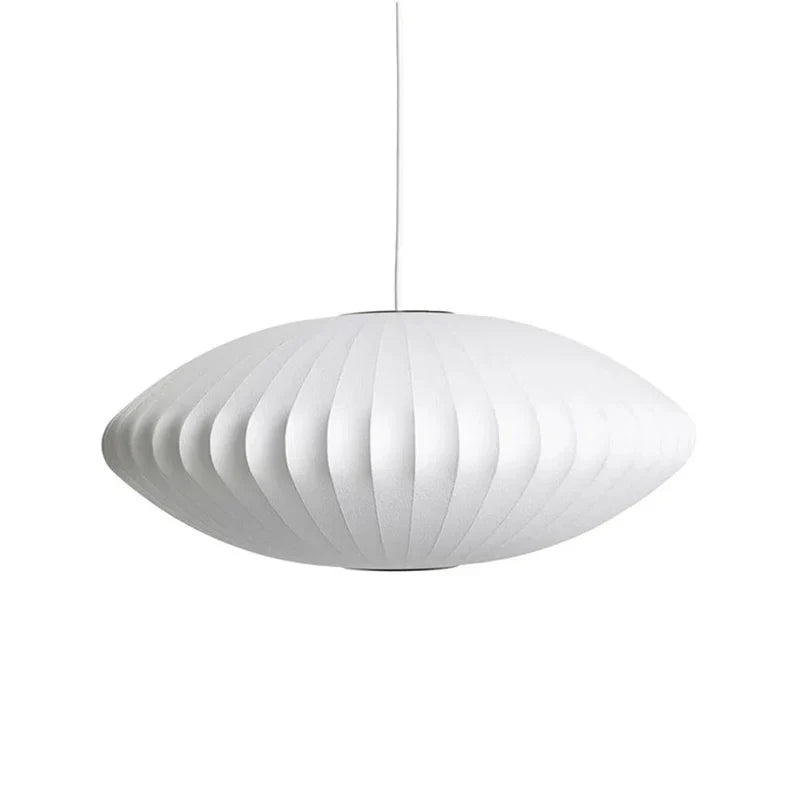 Silk Ceiling Pendant Light — Minimalist Fabric Shade