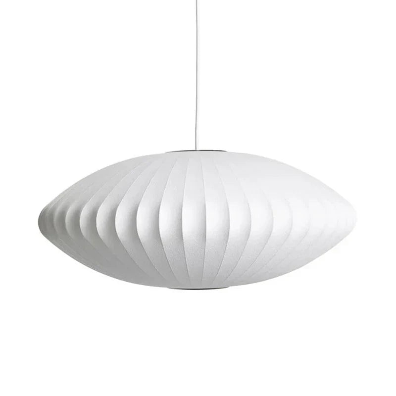 Silk Ceiling Pendant Light — Minimalist Fabric Shade
