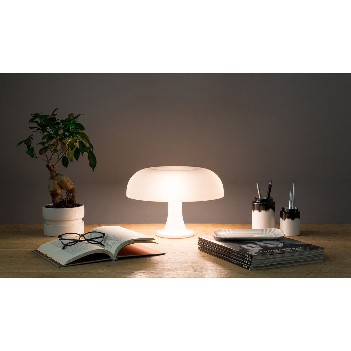 Pilz-Tischleuchte — 4 Lichtquellen, dimmbares Retro-Leuchten