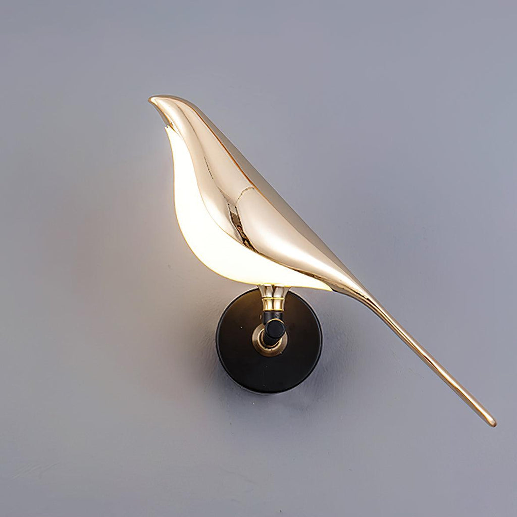 Magnetic Bird Wall Lamp – Adjustable, Black/Rose Gold