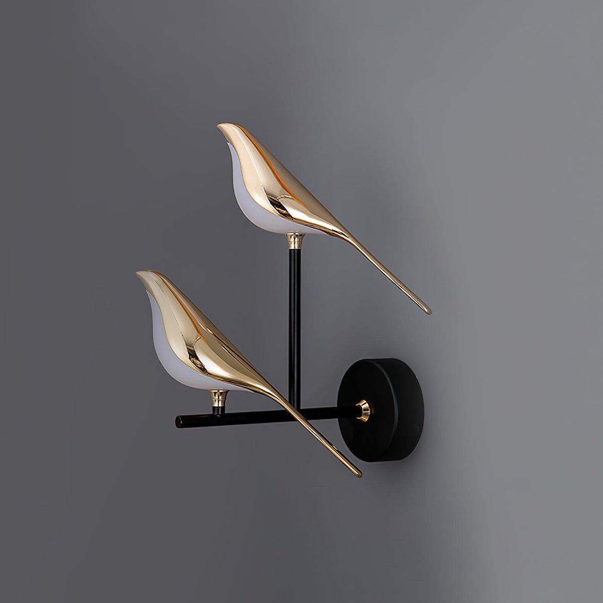 Magnetic Bird Wall Lamp – Adjustable, Black/Rose Gold