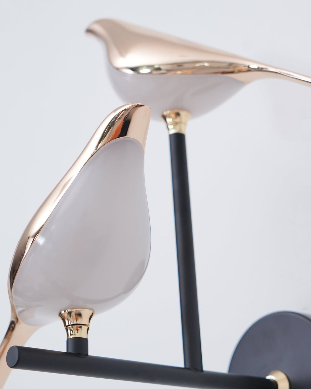Magnetic Bird Wall Lamp – Adjustable, Black/Rose Gold