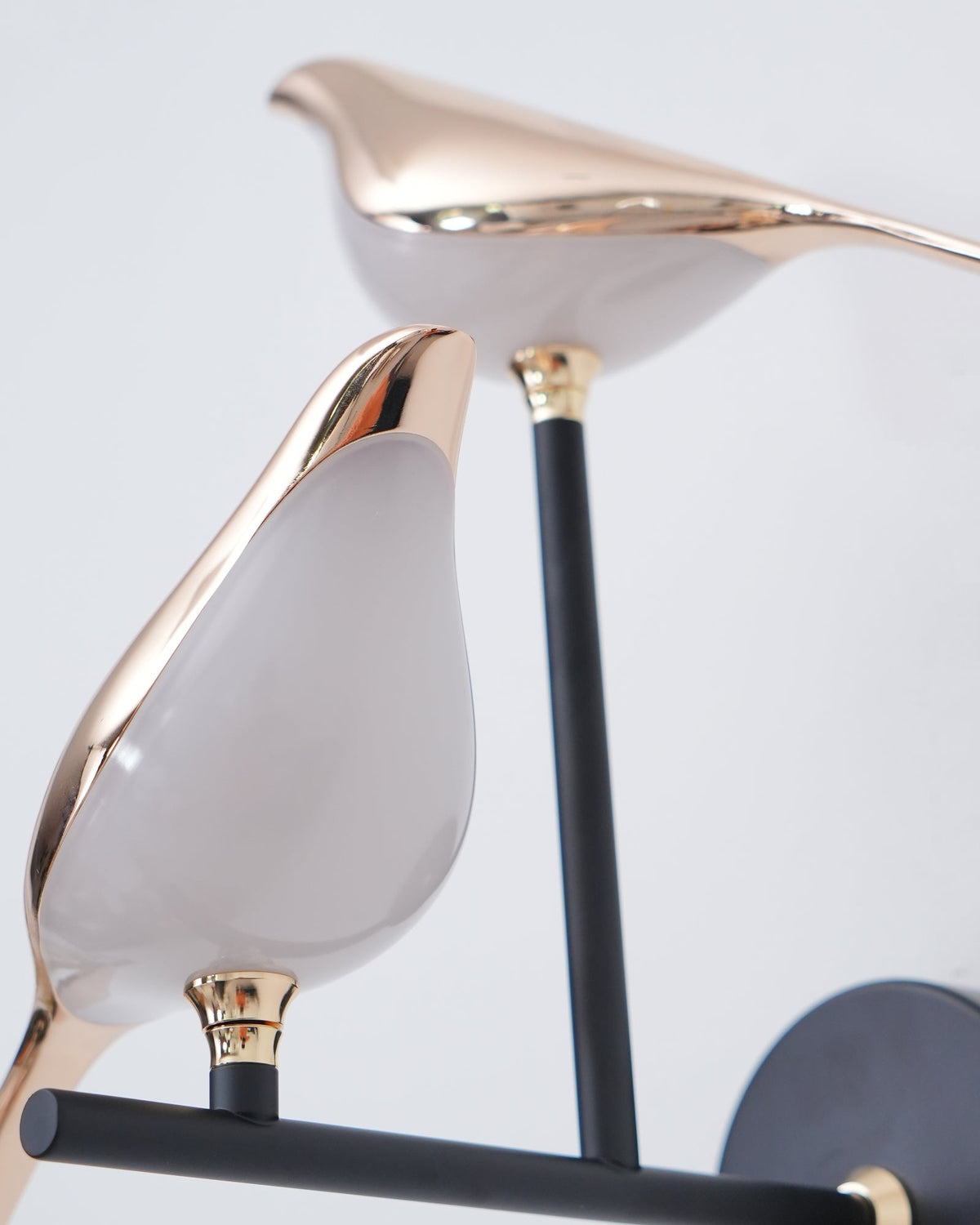 Magnetic Bird Wall Lamp – Adjustable, Black/Rose Gold