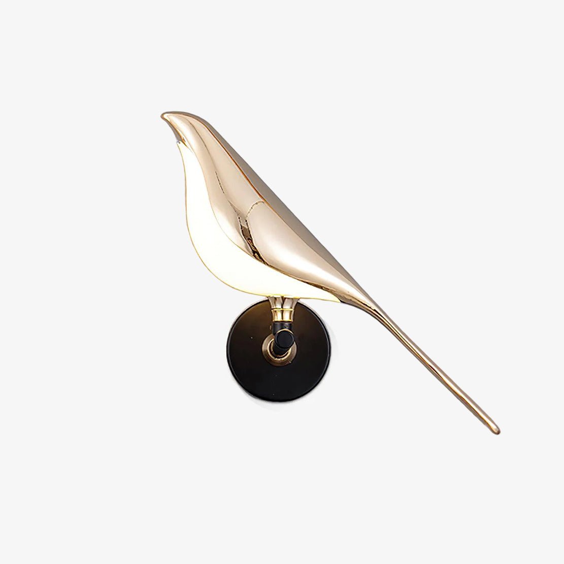 Magnetic Bird Wall Lamp – Adjustable, Black/Rose Gold