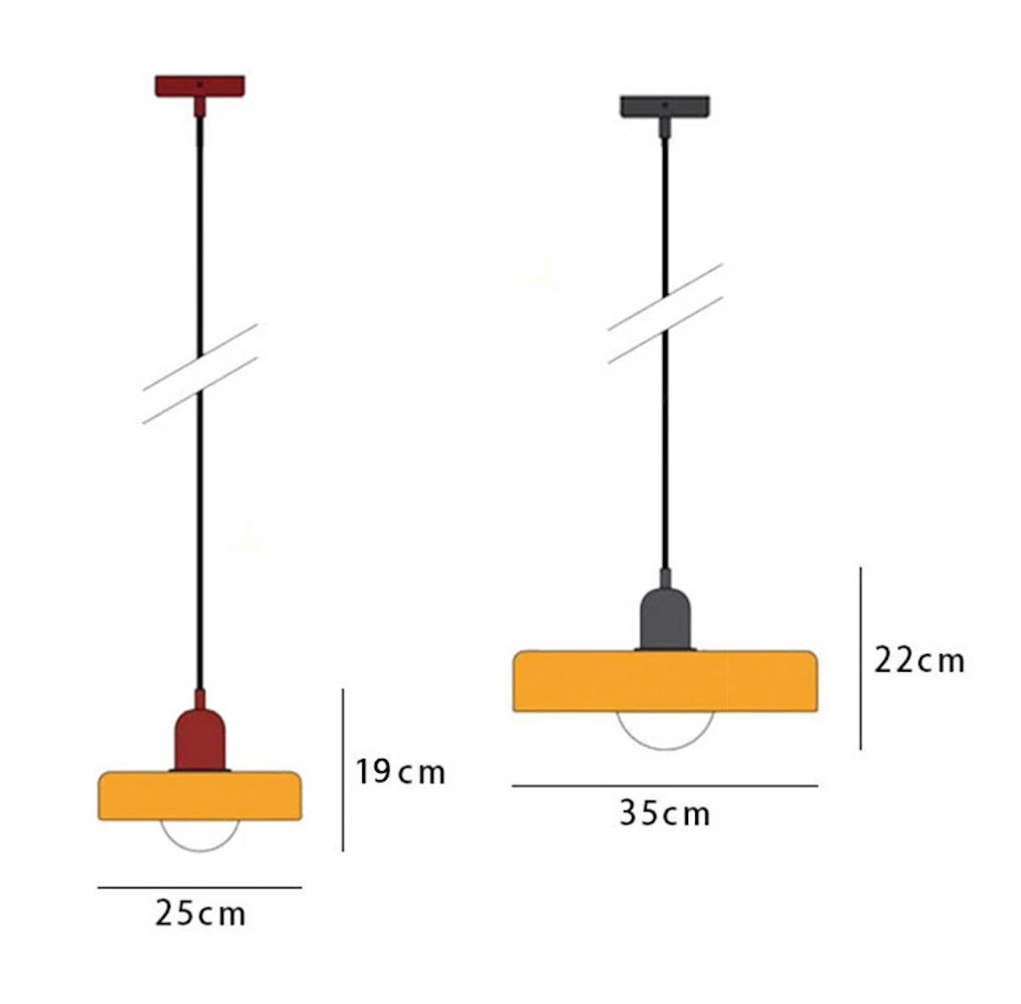 Skandinavisk pendellampa i glas, frostad skärm på 19–35 cm