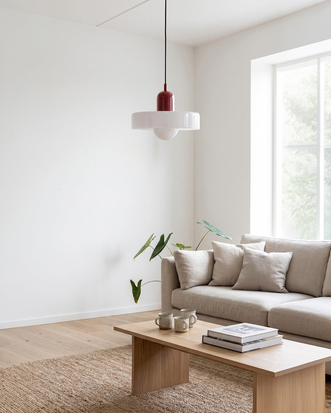 Skandinavisk pendellampa i glas, frostad skärm på 19–35 cm