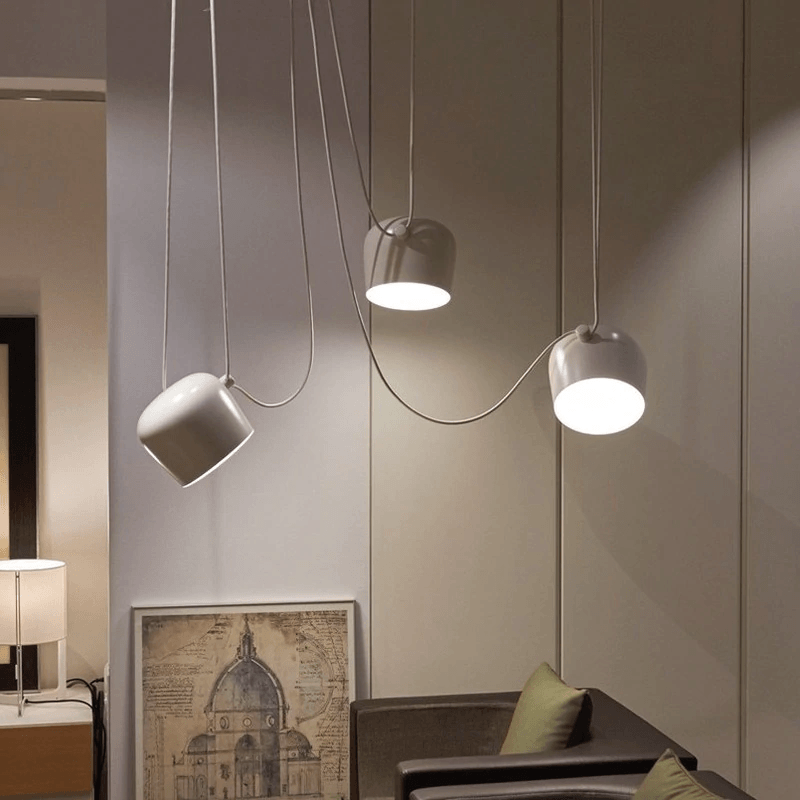 Drum Pendant Lamp — Elegant Cable Hanging Design, Modern Ceiling Light Shade