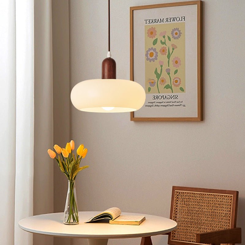 12-Inch Diameter Scandinavian Round Glass Pendant Lamp — Ceiling Suspension