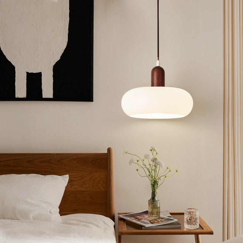 12-Inch Diameter Scandinavian Round Glass Pendant Lamp — Ceiling Suspension
