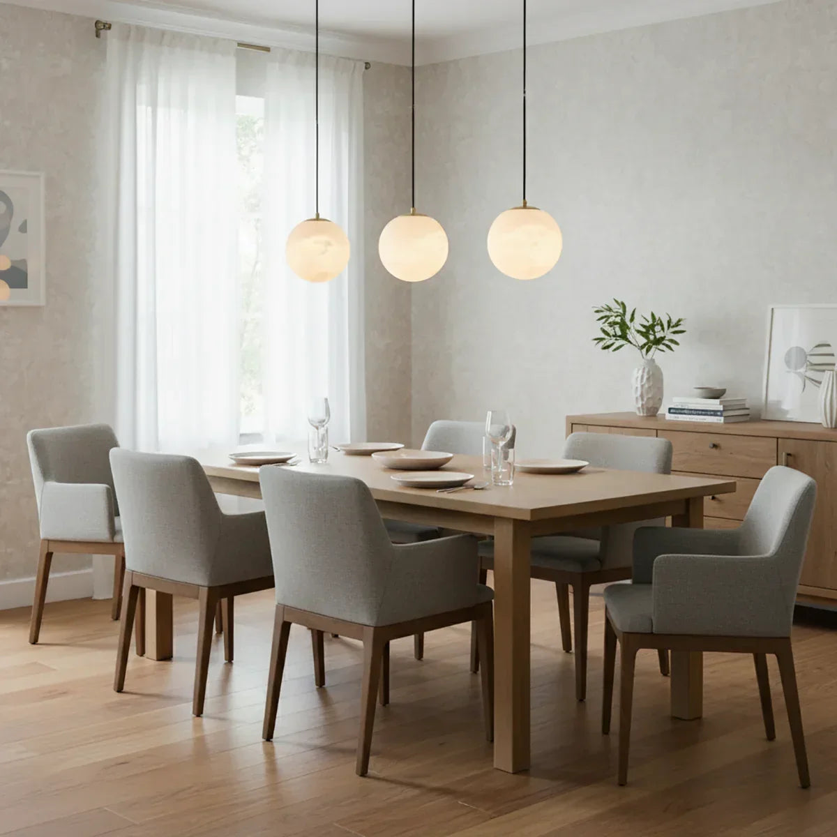 Nordic Style Spherical Alabaster Pendant Light | wildoxy