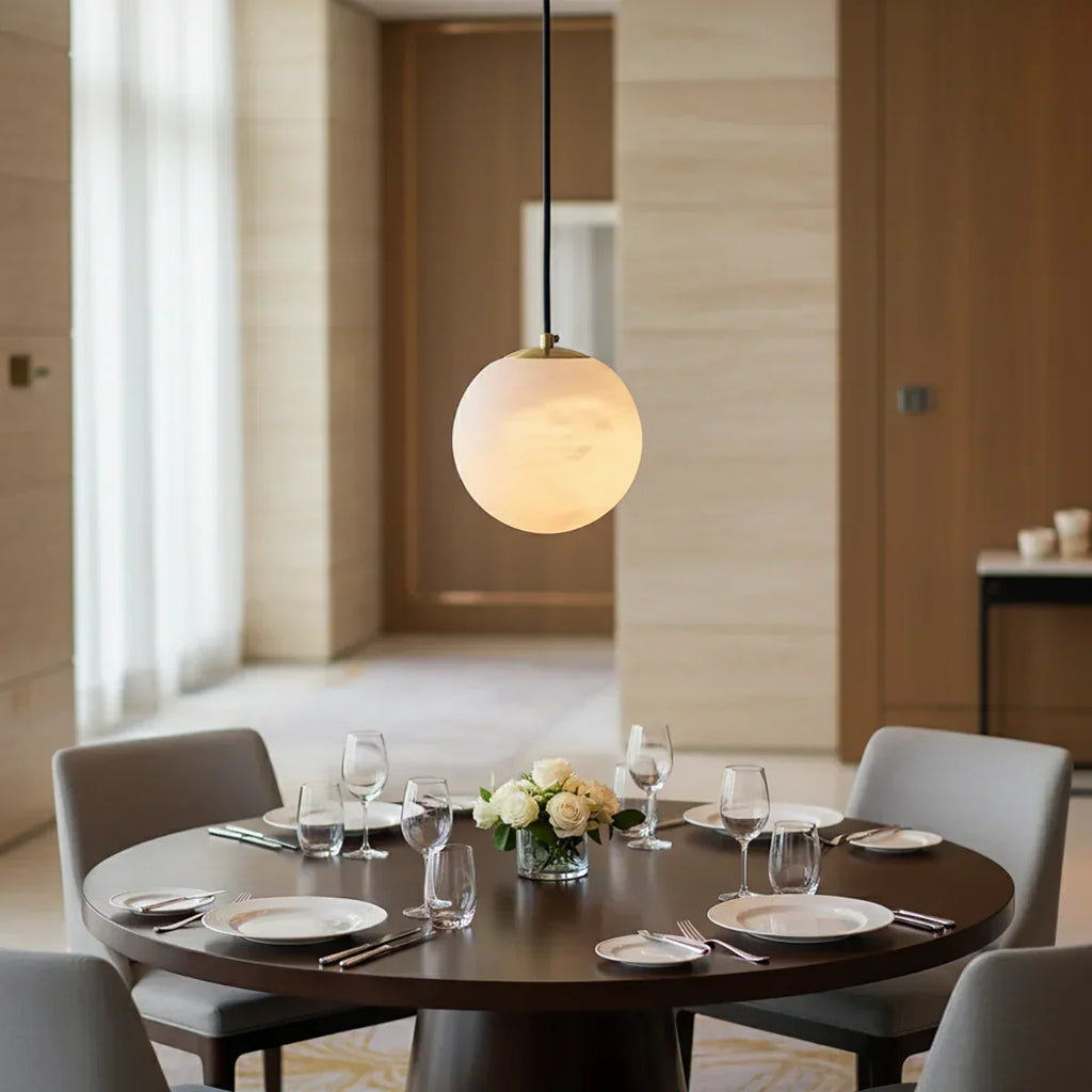 Nordic Style Spherical Alabaster Pendant Light | wildoxy