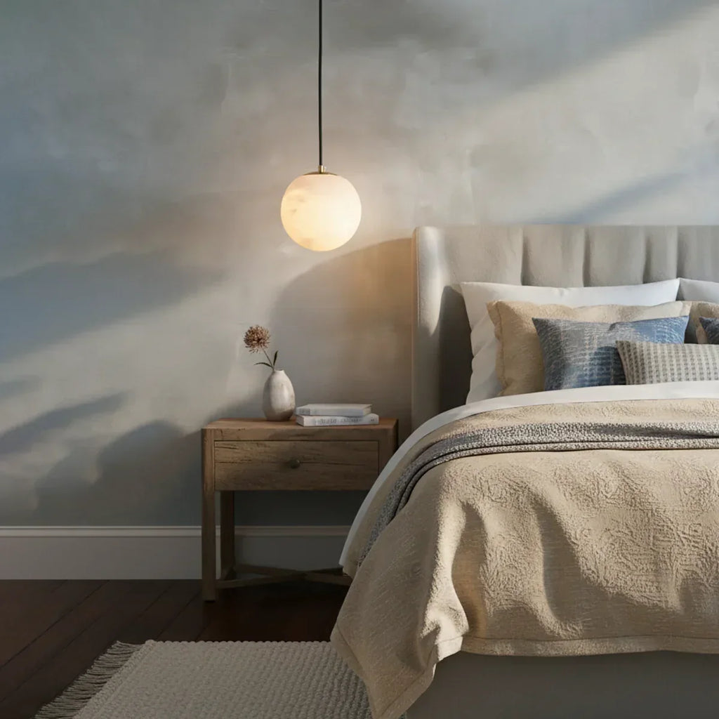 Nordic Style Spherical Alabaster Pendant Light | wildoxy