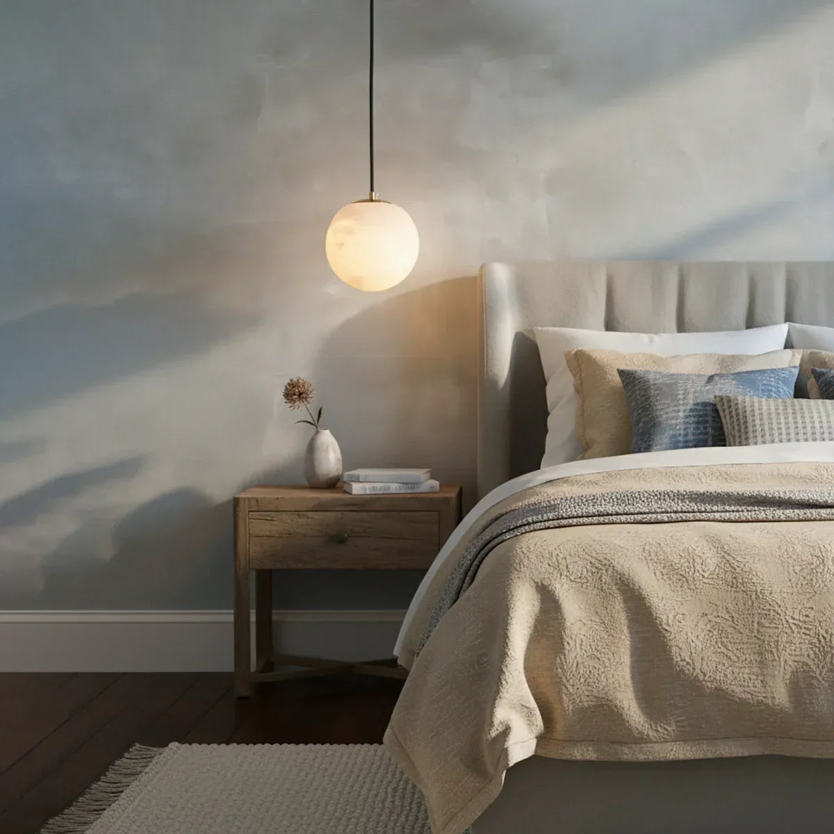 Nordic Style Spherical Alabaster Pendant Light | wildoxy