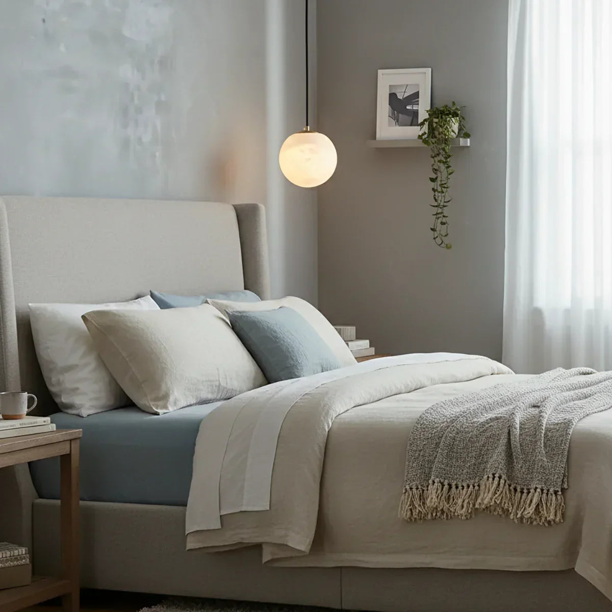 Nordic Style Spherical Alabaster Pendant Light | wildoxy