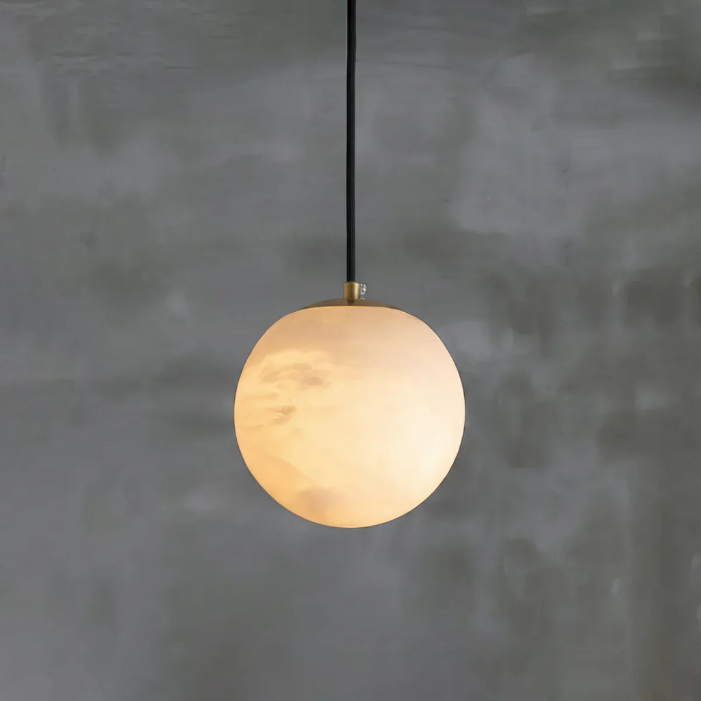 Nordic Style Spherical Alabaster Pendant Light | wildoxy