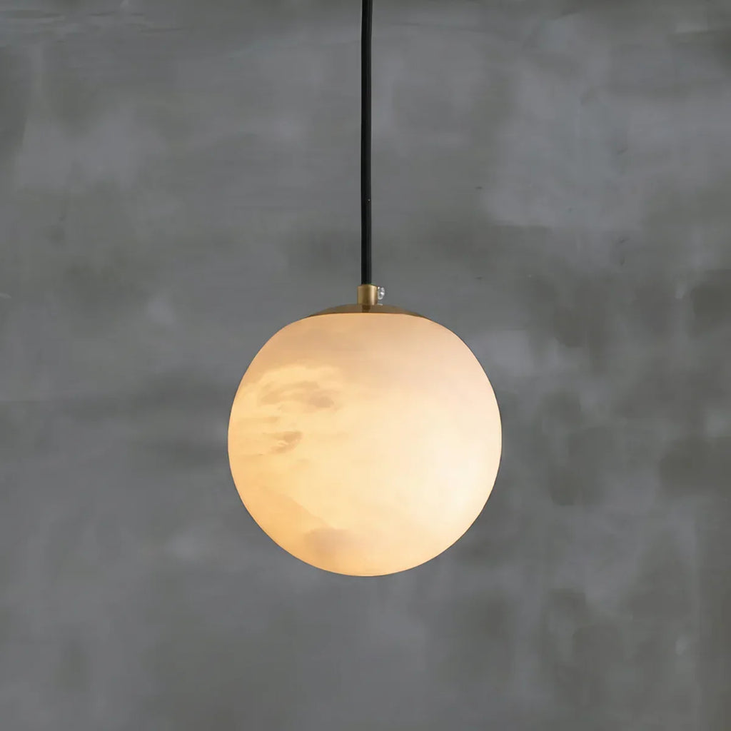 Nordic Style Spherical Alabaster Pendant Light | wildoxy