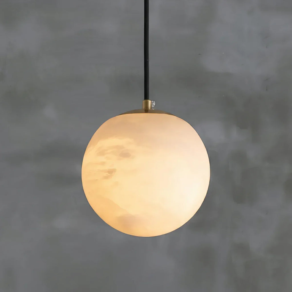 Nordic Style Spherical Alabaster Pendant Light | wildoxy