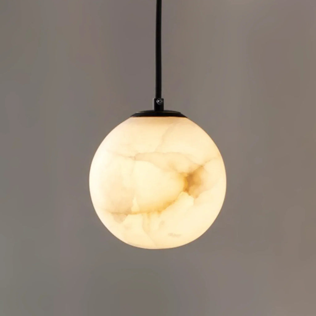 Nordic Style Spherical Alabaster Pendant Light | wildoxy