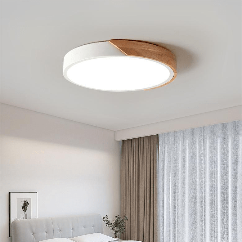 LumenNest Nordic Wooden LED Ceiling Luminaire — Gingerbread Silhouette Design