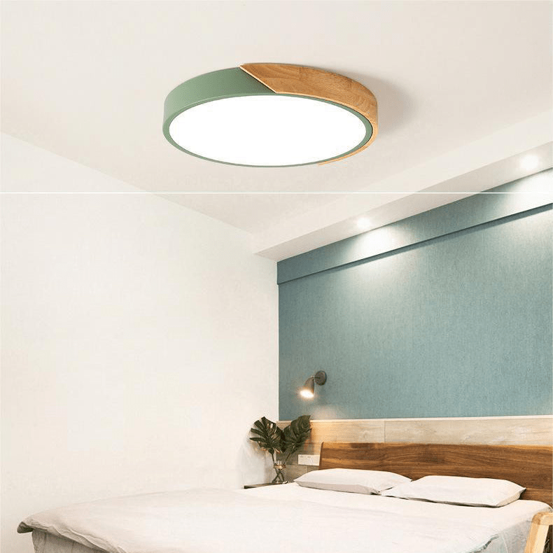 LumenNest Nordic Wooden LED Ceiling Luminaire — Gingerbread Silhouette Design