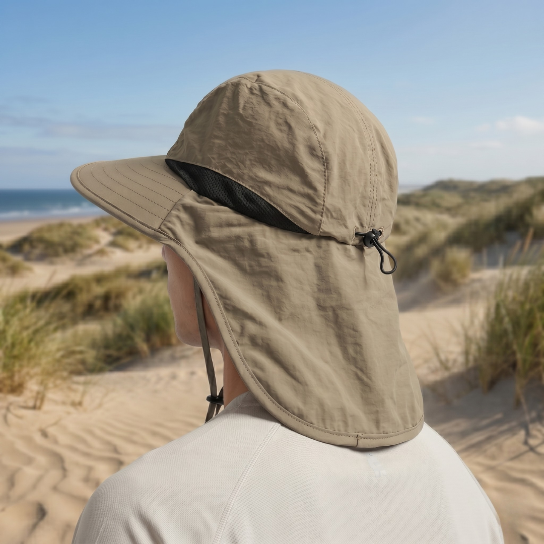 UV-beständiger Hut mit breiter Krempe — Abnehmbarer Nackenschutz