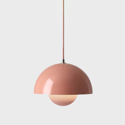Lampă suspendată semicirculară scandinavă din metal, cu 1 bec