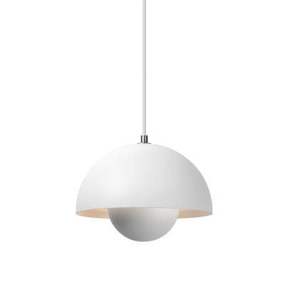 Lampă suspendată semicirculară scandinavă din metal, cu 1 bec