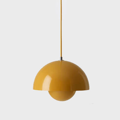 Lampă suspendată semicirculară scandinavă din metal, cu 1 bec