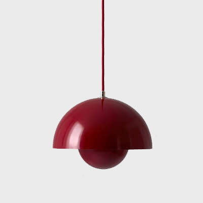 Lampă suspendată semicirculară scandinavă din metal, cu 1 bec