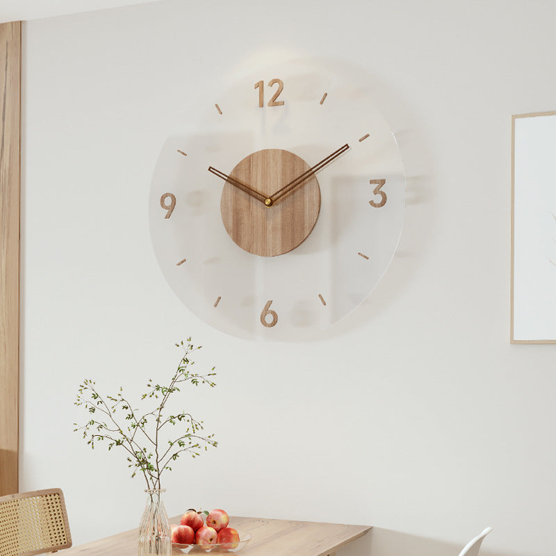 35 cm skandinavisk vægur i træ – lydløst design