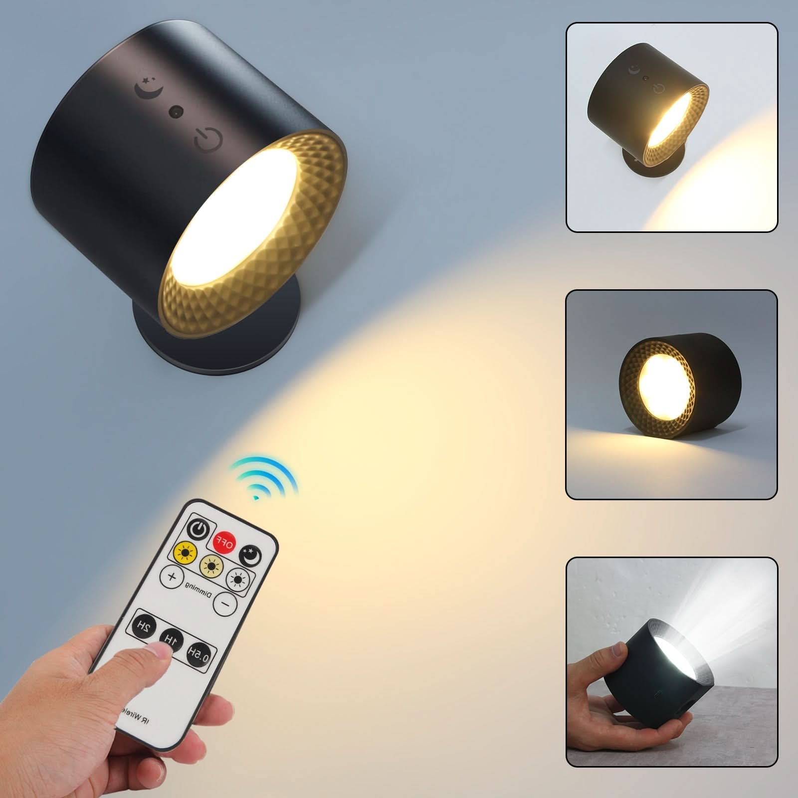 NovaLume Dimmable LED Wall Lamp — 360 Degree Rotatable Arm, Flexible Positioning