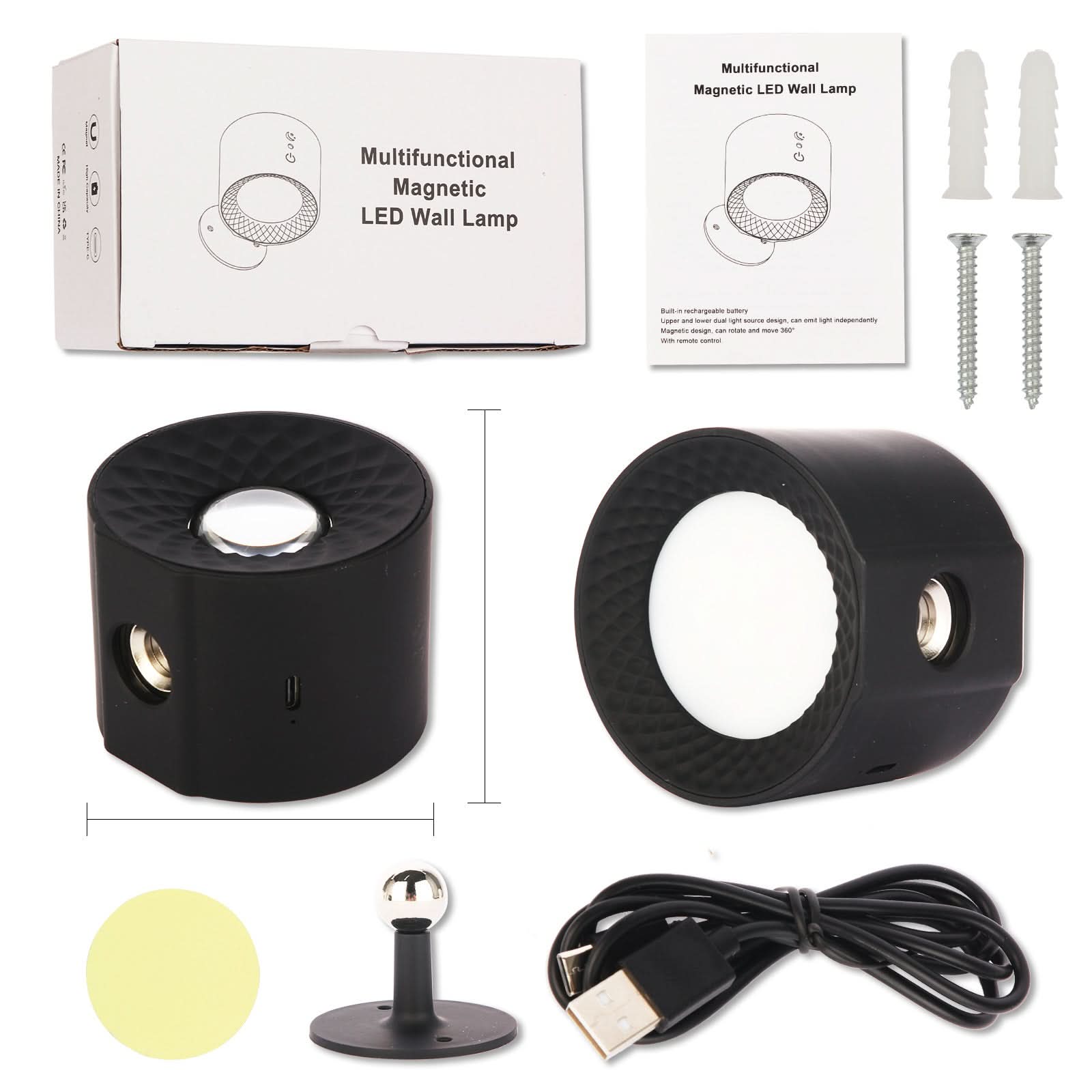 NovaLume Dimmable LED Wall Lamp — 360 Degree Rotatable Arm, Flexible Positioning
