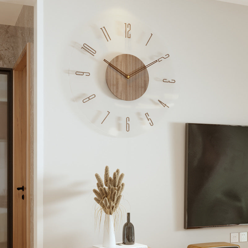 35 cm skandinavisk vægur i træ – lydløst design